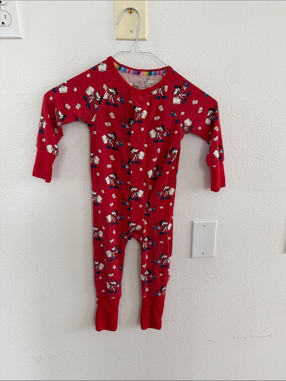 12-18 months Magnetic Me Red Mickey Mouse Kids One-Piece Pajamas